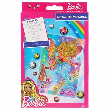 Набор для творчества Алмазная мозаика Barbie, 10 х 15 см )